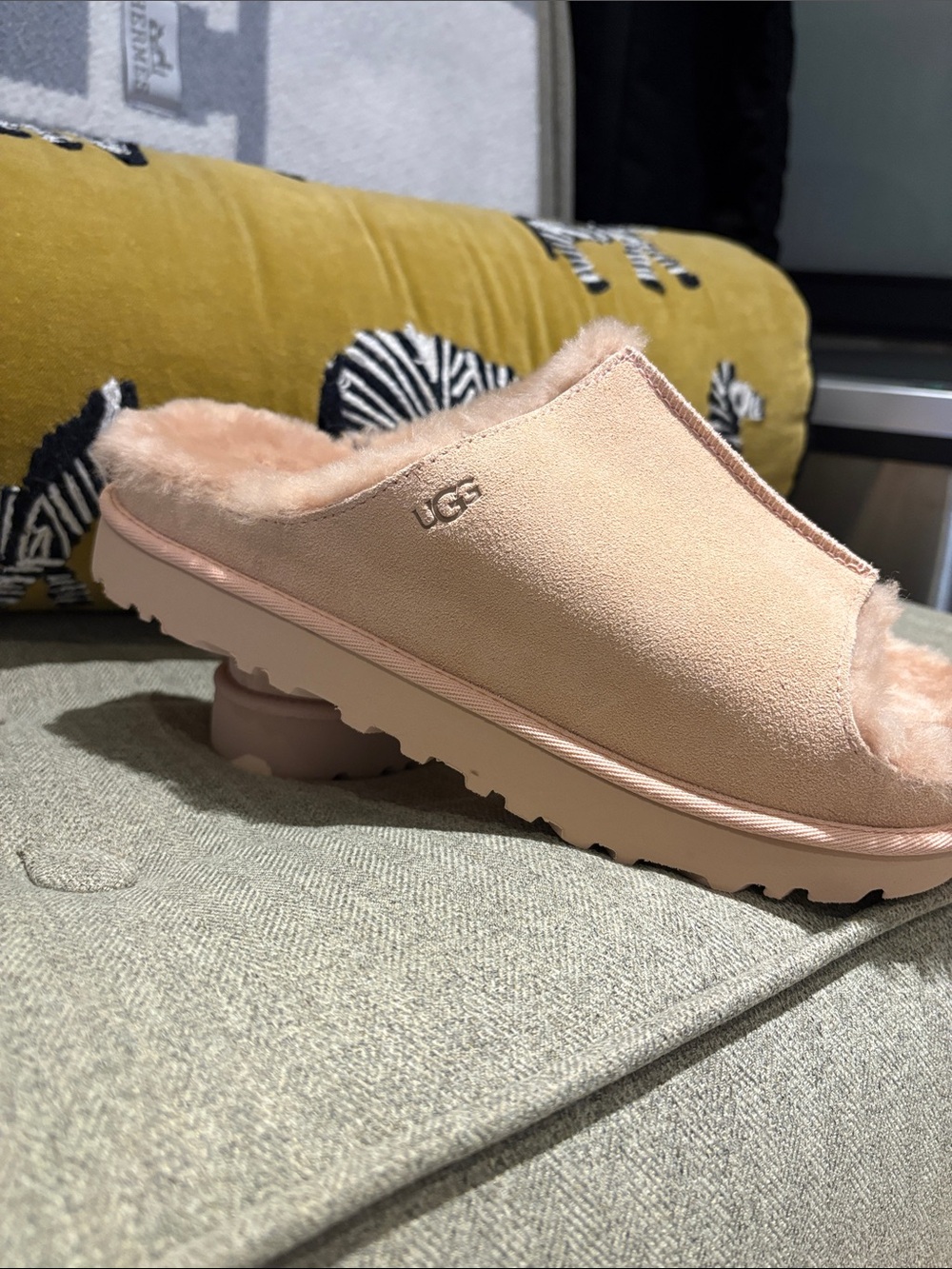 UGG Women's Blush Pink Shearling Slide Mule